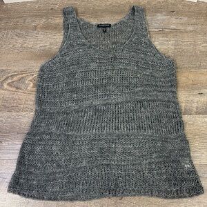 Eileen Fisher Alpaca / Wool Blend Open Knit Sleeveless Sweater Size PL